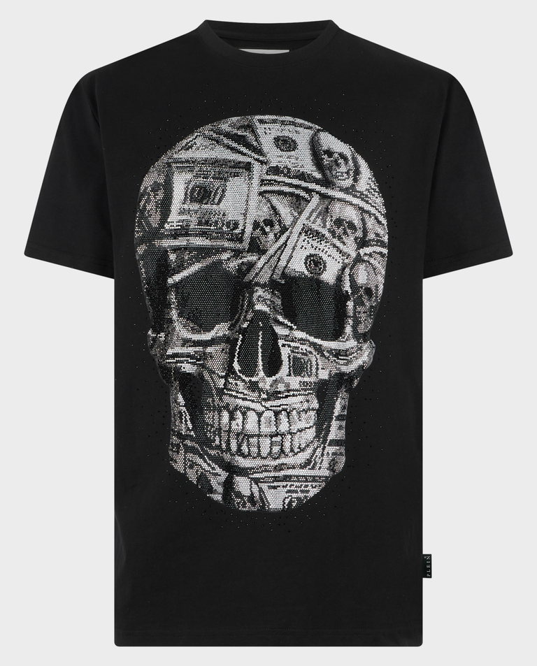 Czarny t-shirt z motywem czaszki