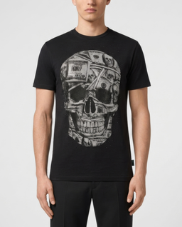 Czarny t-shirt z motywem czaszki - Image #1