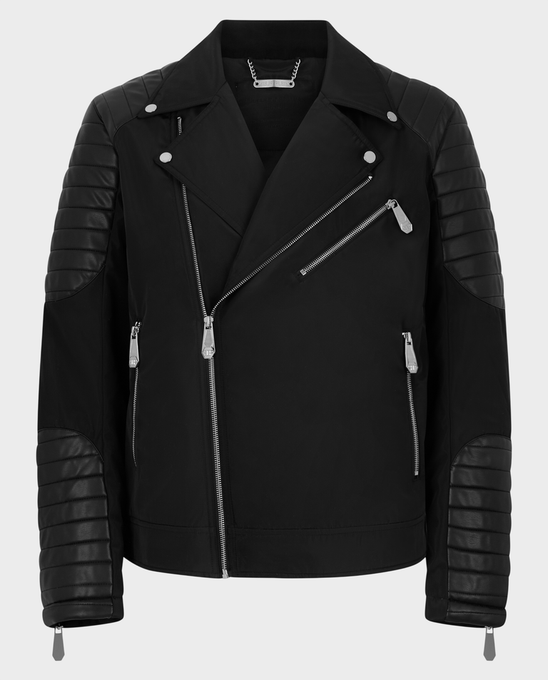 Czarna kurtka biker