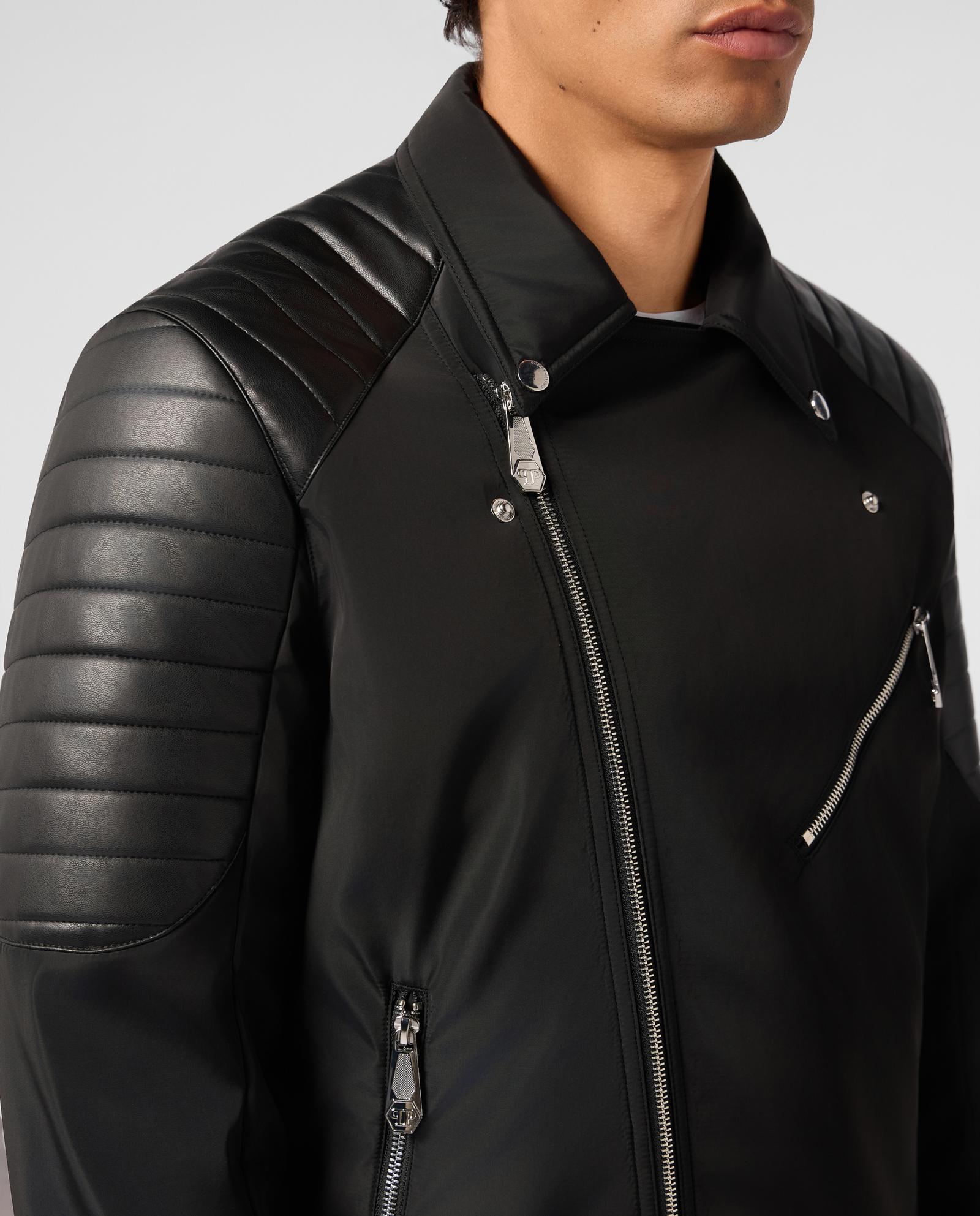 Czarna kurtka biker - Image #4