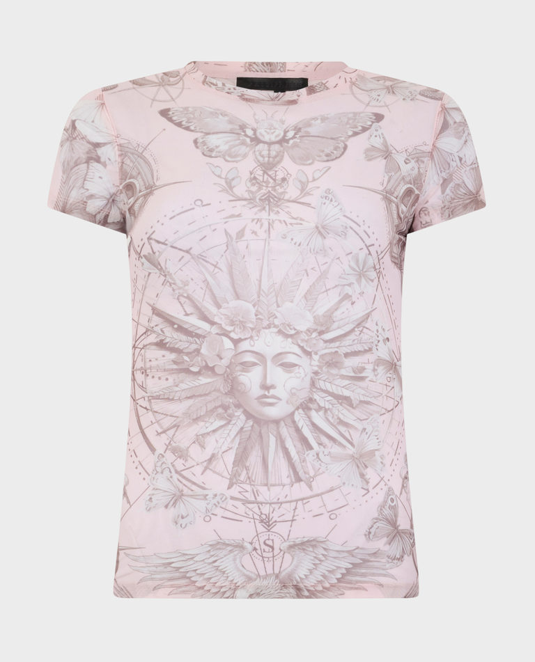 Różowy t-shirt z printem