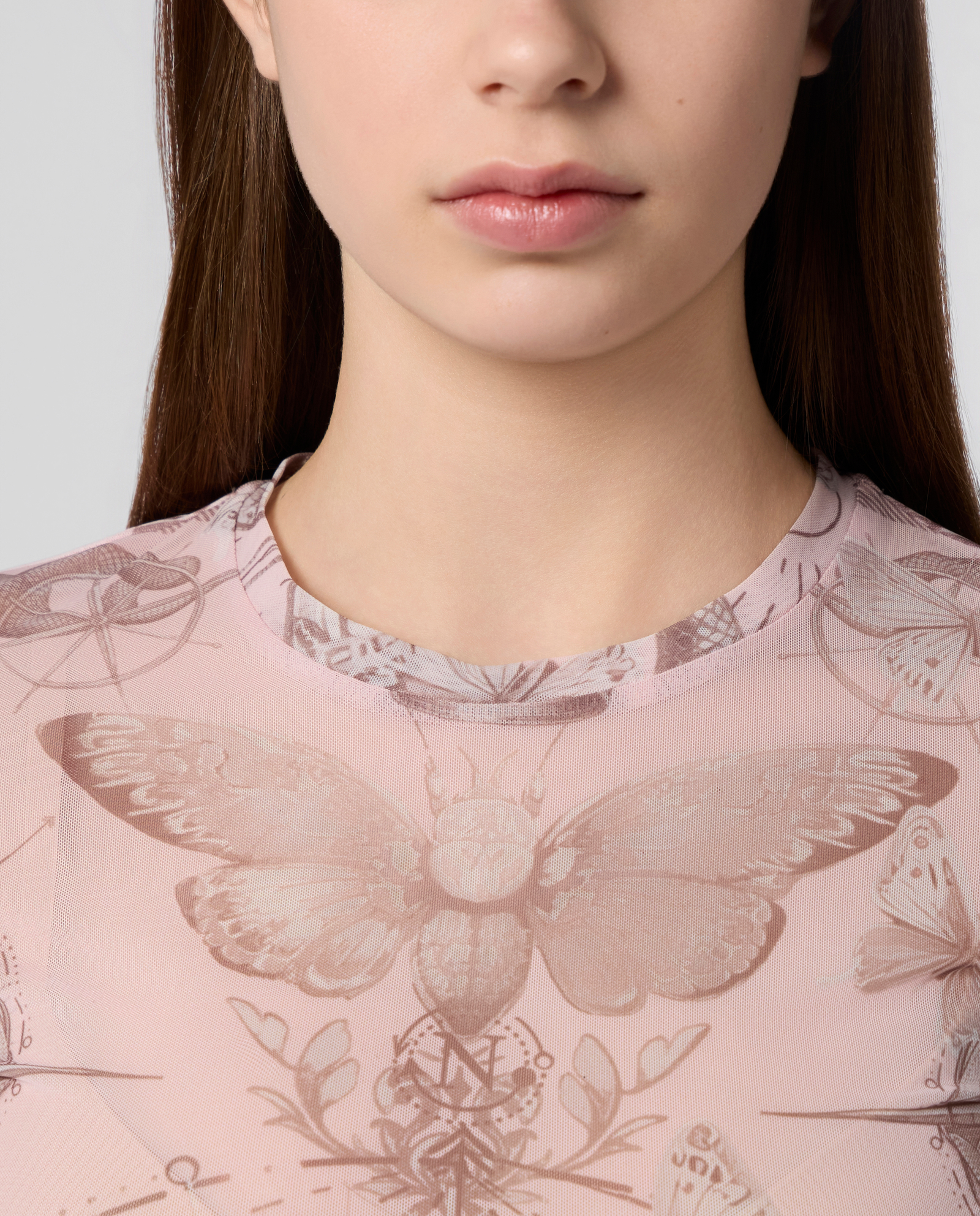 Różowy t-shirt z printem - Image #4