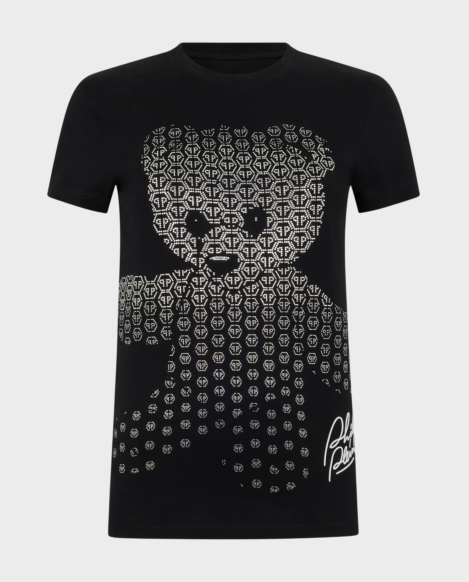 Czarny t-shirt z motywem misia - Image #0