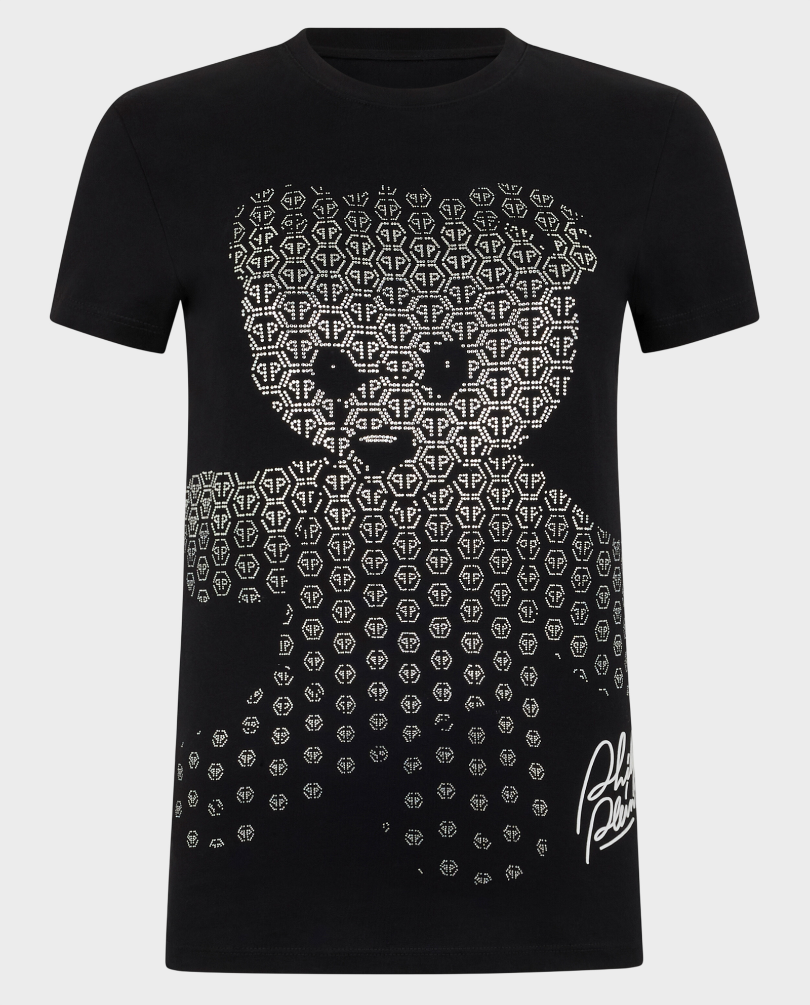 Czarny t-shirt z motywem misia - Image #0