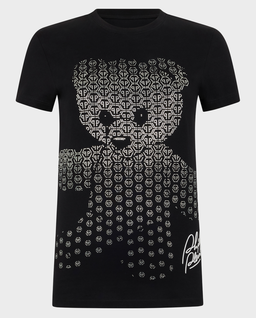 Czarny t-shirt z motywem misia - Image #0