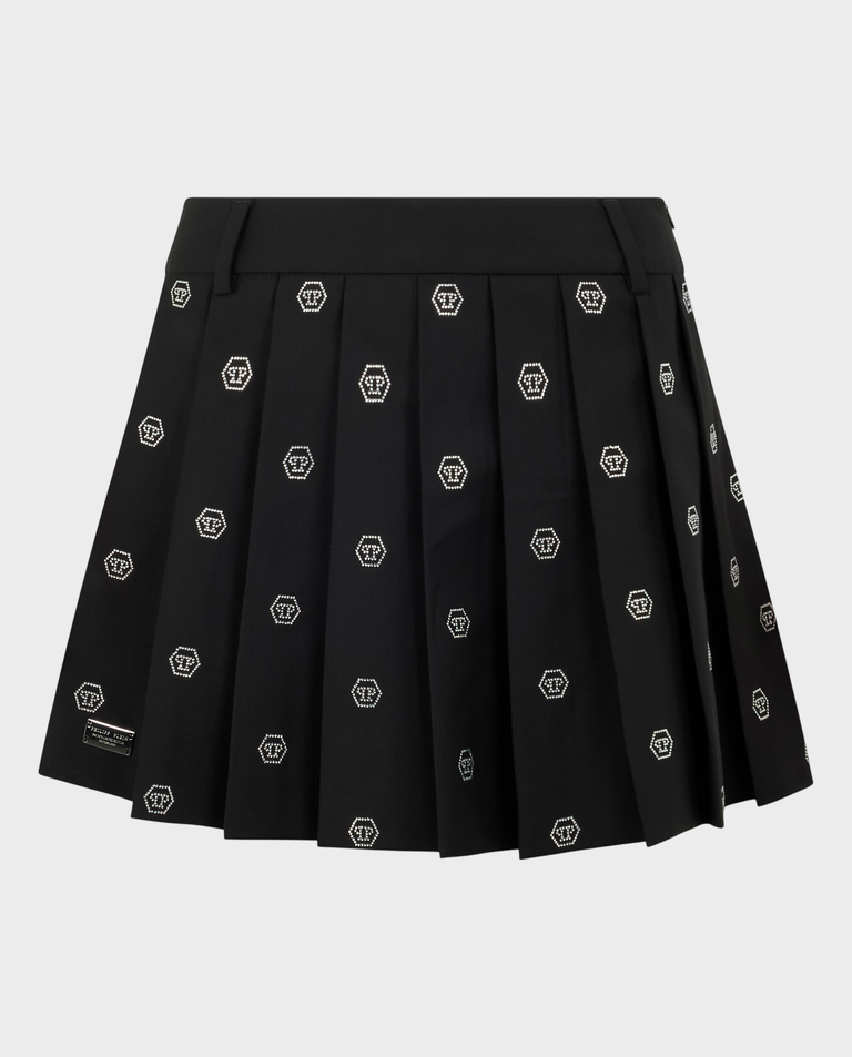 Czarna spódnica mini z monogramem
