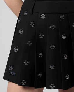 Czarna spódnica mini z monogramem - Image #4