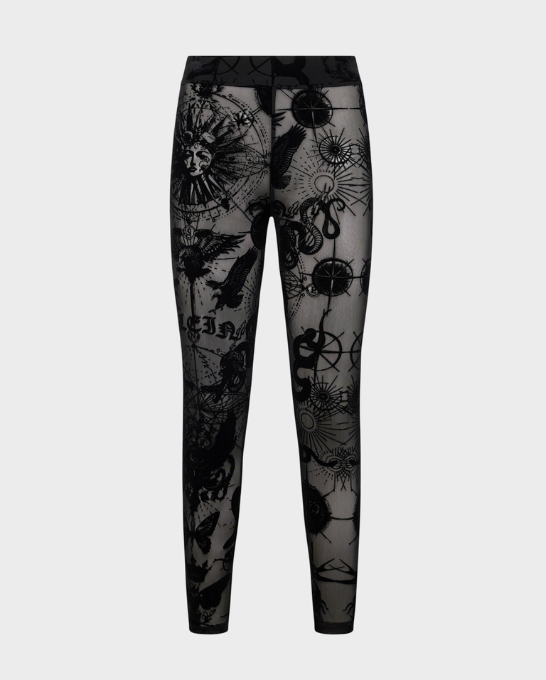 Czarne legginsy z printem