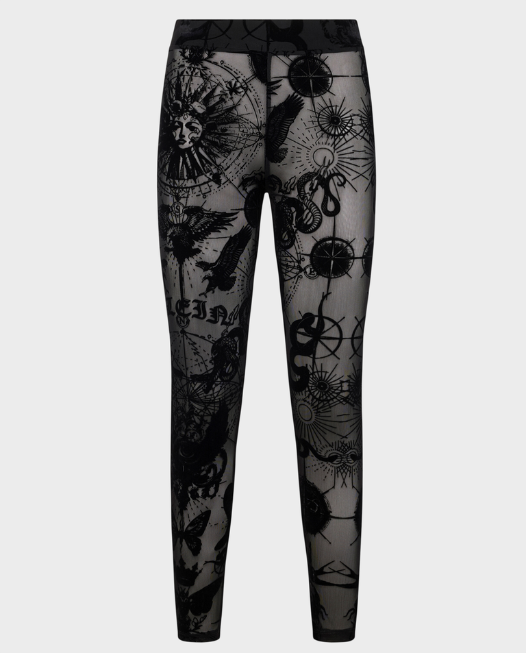 Czarne legginsy z printem