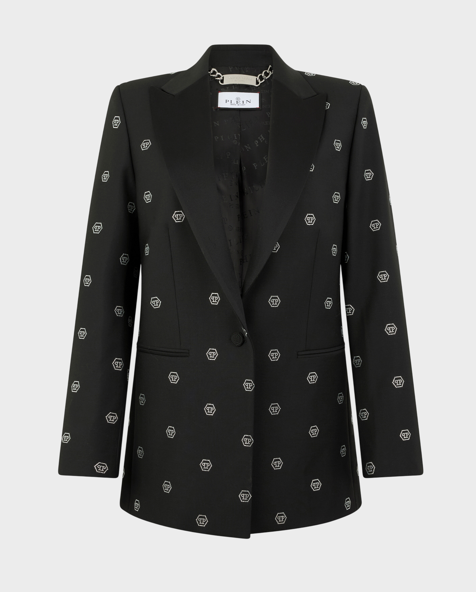 Czarna marynarka z monogramem Strass - Image #0