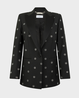 Czarna marynarka z monogramem Strass - Image #0