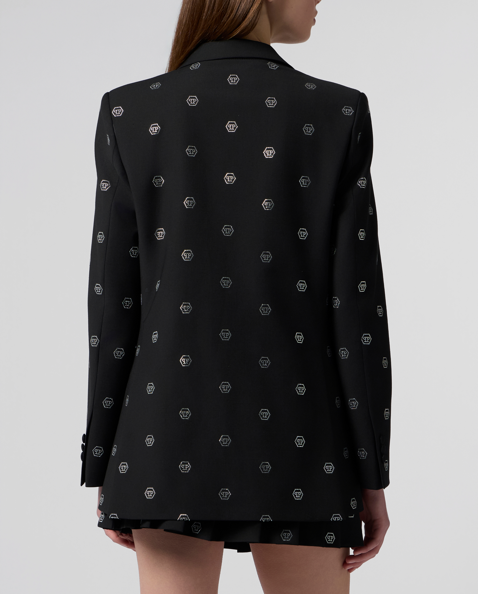 Czarna marynarka z monogramem Strass - Image #2