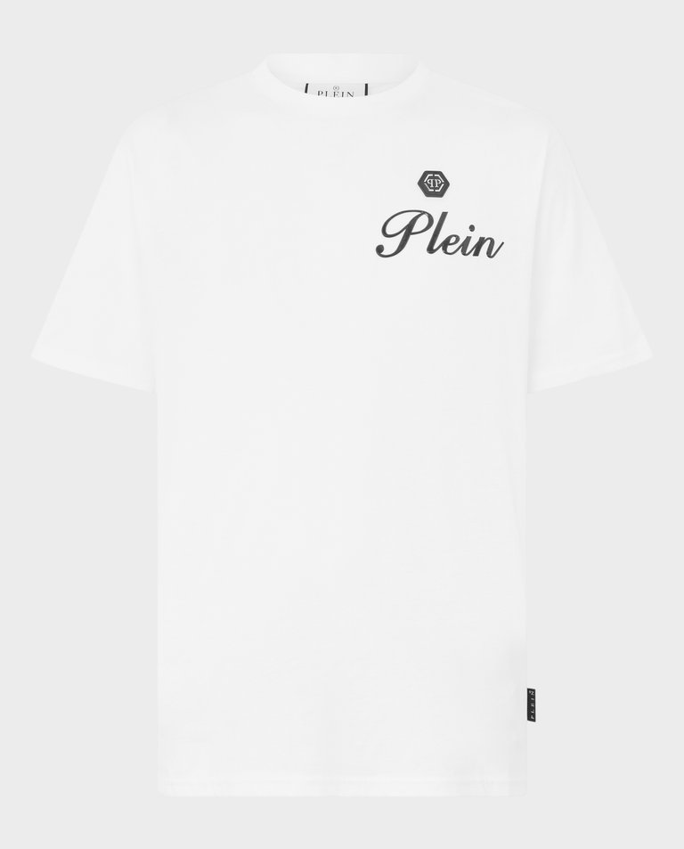 Biały t-shirt z okrągłym dekoltem