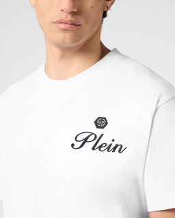Biały t-shirt z okrągłym dekoltem - Image #4