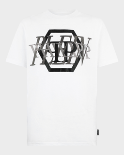 Biały t-shirt z logo PP - Image #0