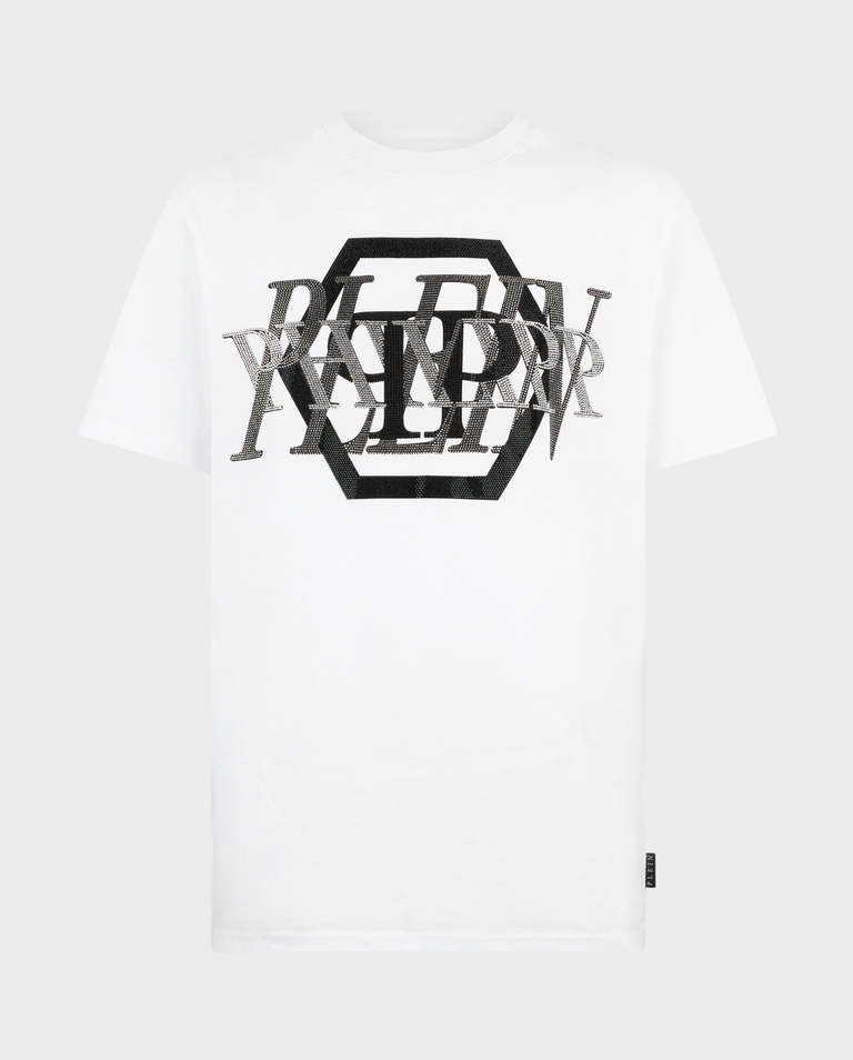 Biały t-shirt z logo PP