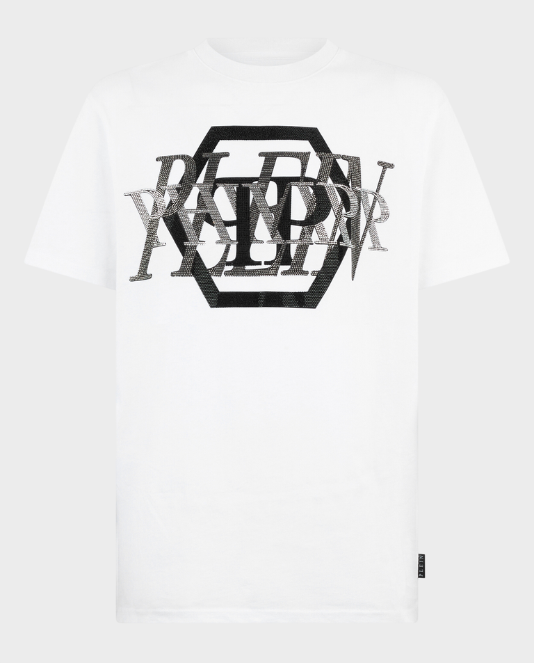 Biały t-shirt z logo PP