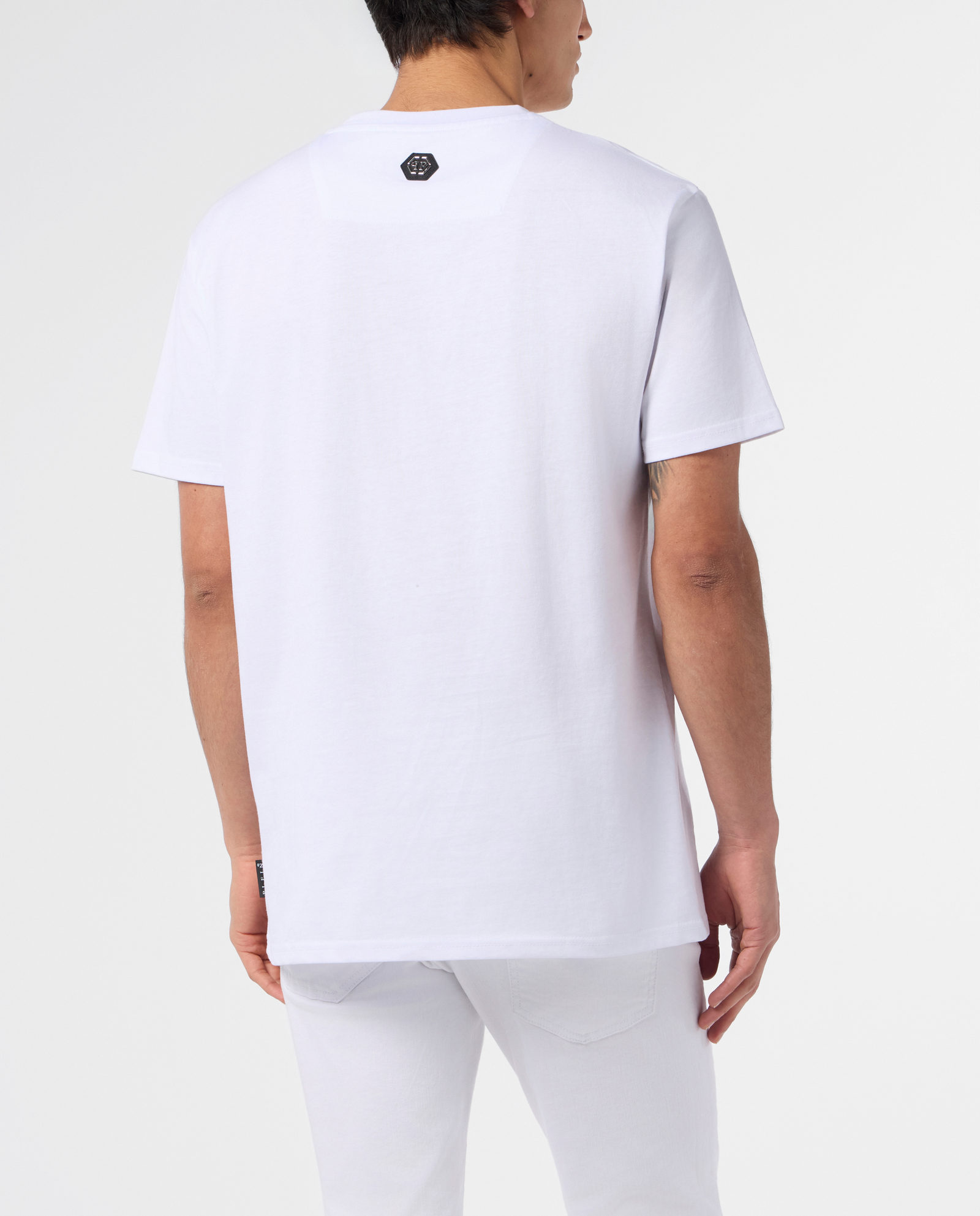 Biały t-shirt z logo PP - Image #2