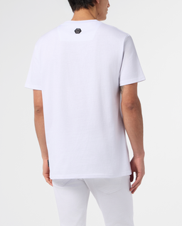Biały t-shirt z logo PP - Image #2