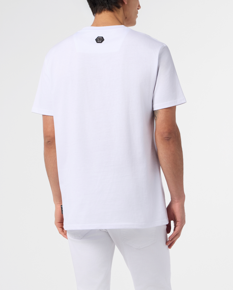 Biały t-shirt z logo PP - Image #2