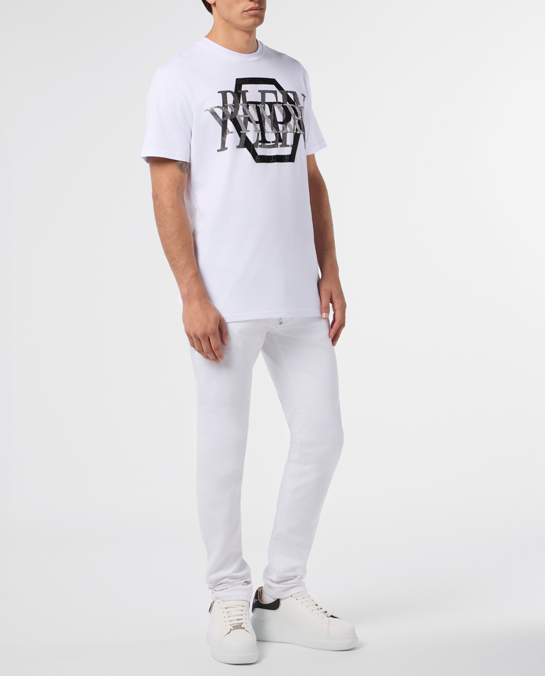 Biały t-shirt z logo PP - Image #3