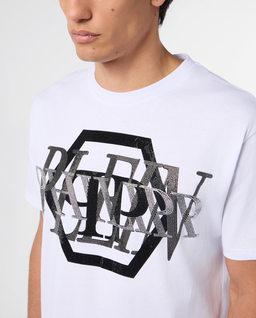 Biały t-shirt z logo PP - Image #4