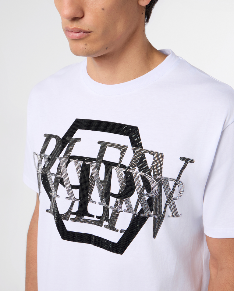 Biały t-shirt z logo PP - Image #4