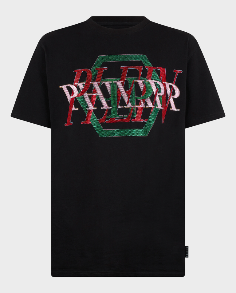 T-shirt z ozdobnym logo Hexagon Stones