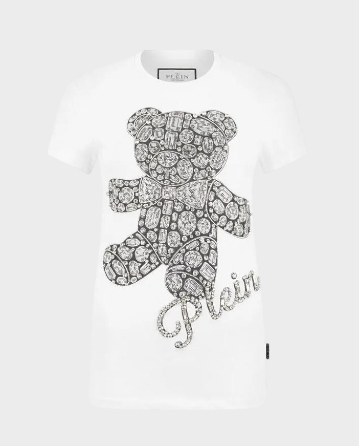 Biały t-shirt Teddy Crystal Pure Fit