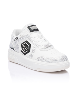 Białe sneakersy z kryształkami SK8R Strass - Image #1