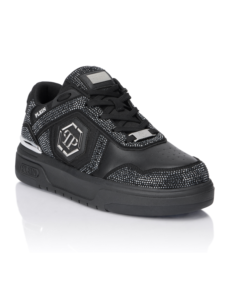 Czarne sneakersy z kryształkami SK8R Strass