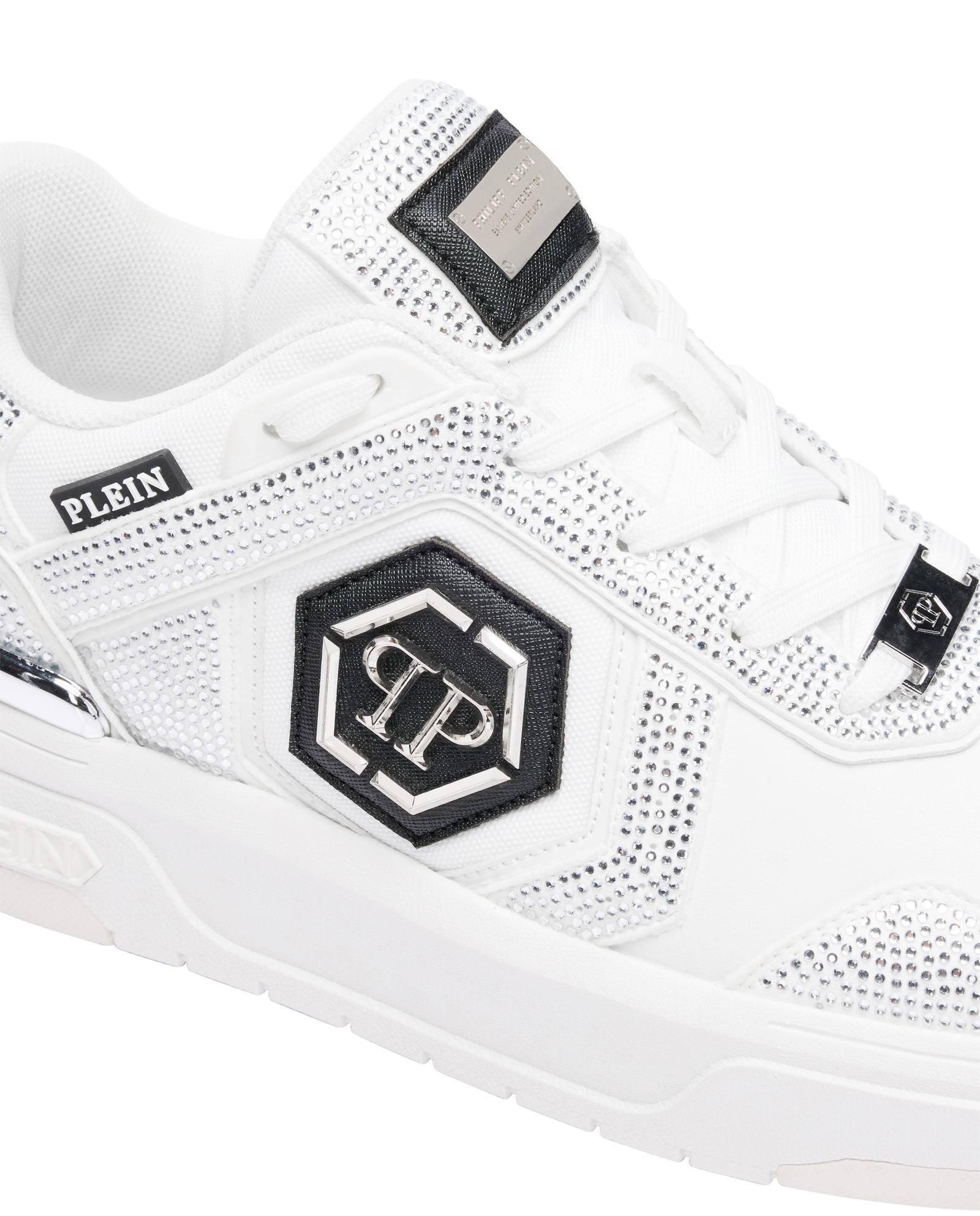 Białe sneakersy z kryształkami SK8R Strass - Image #5