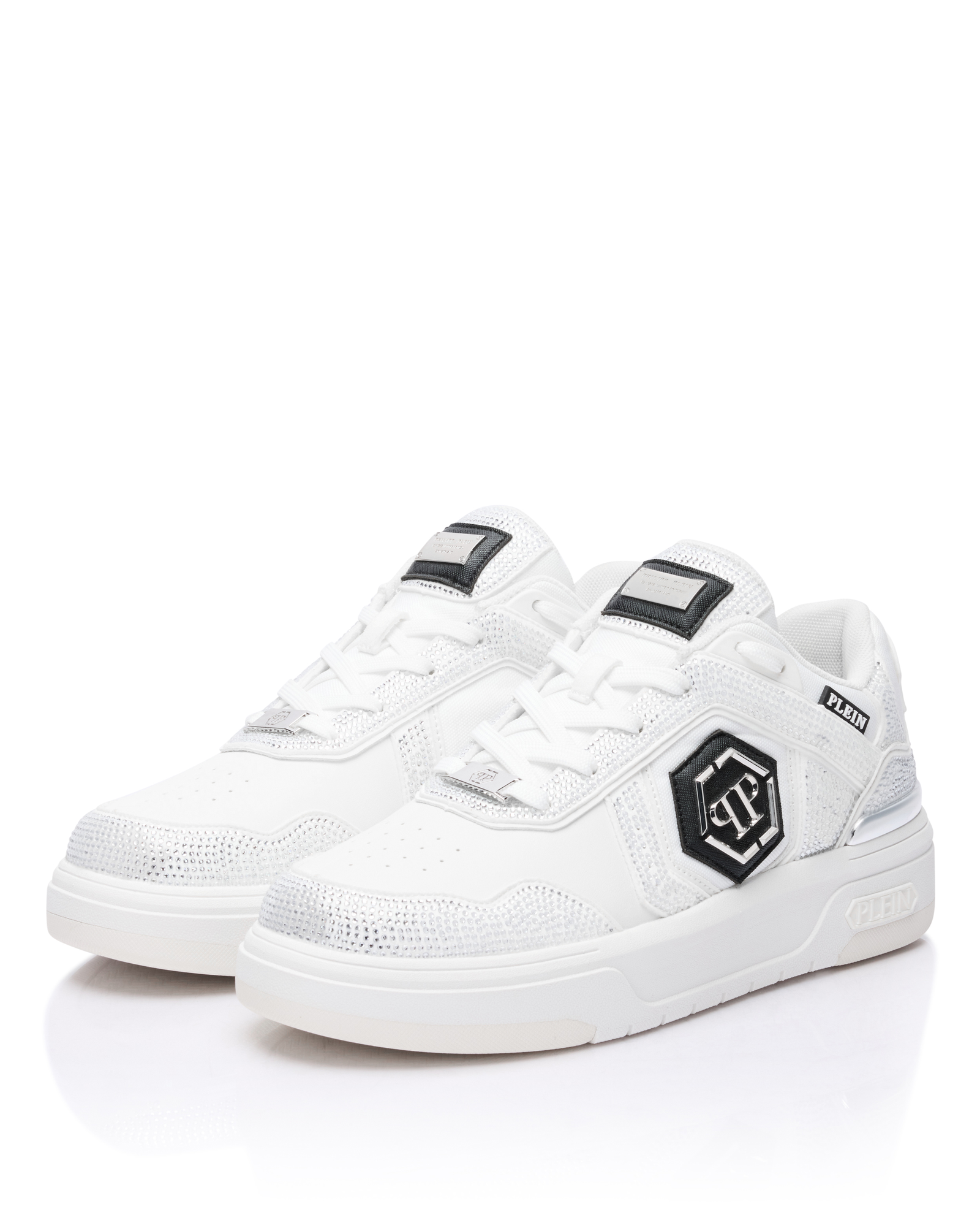 Białe sneakersy z kryształkami SK8R Strass - Image #2