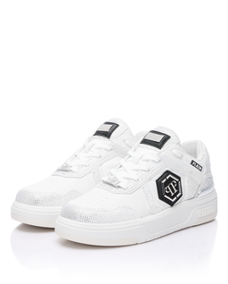 Białe sneakersy z kryształkami SK8R Strass - Image #2