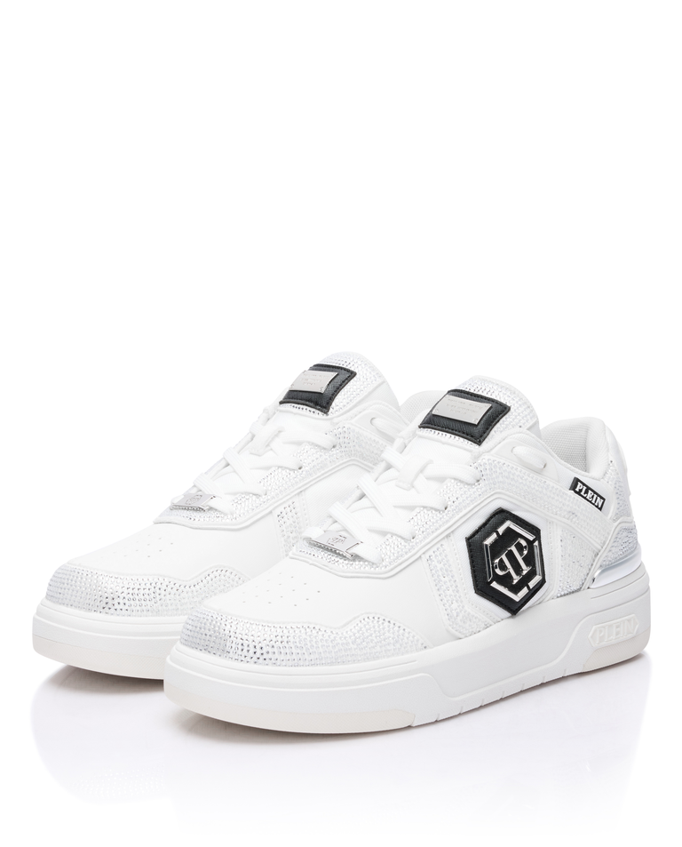 Białe sneakersy z kryształkami SK8R Strass - Image #2