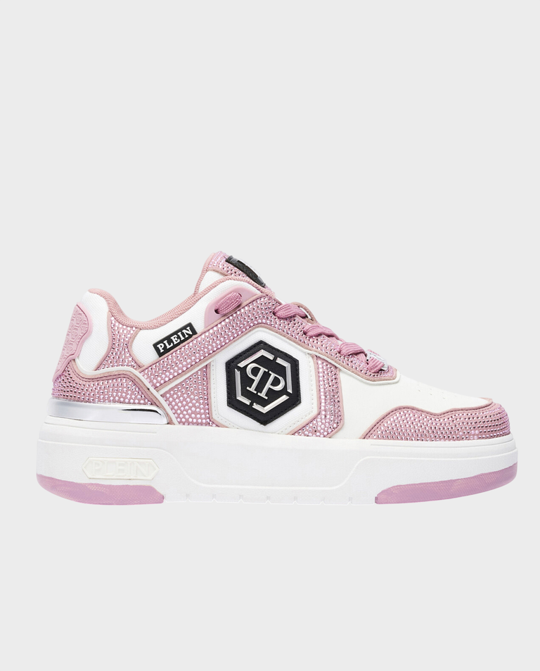 Różowe sneakersy z kryształkami SK8R Strass