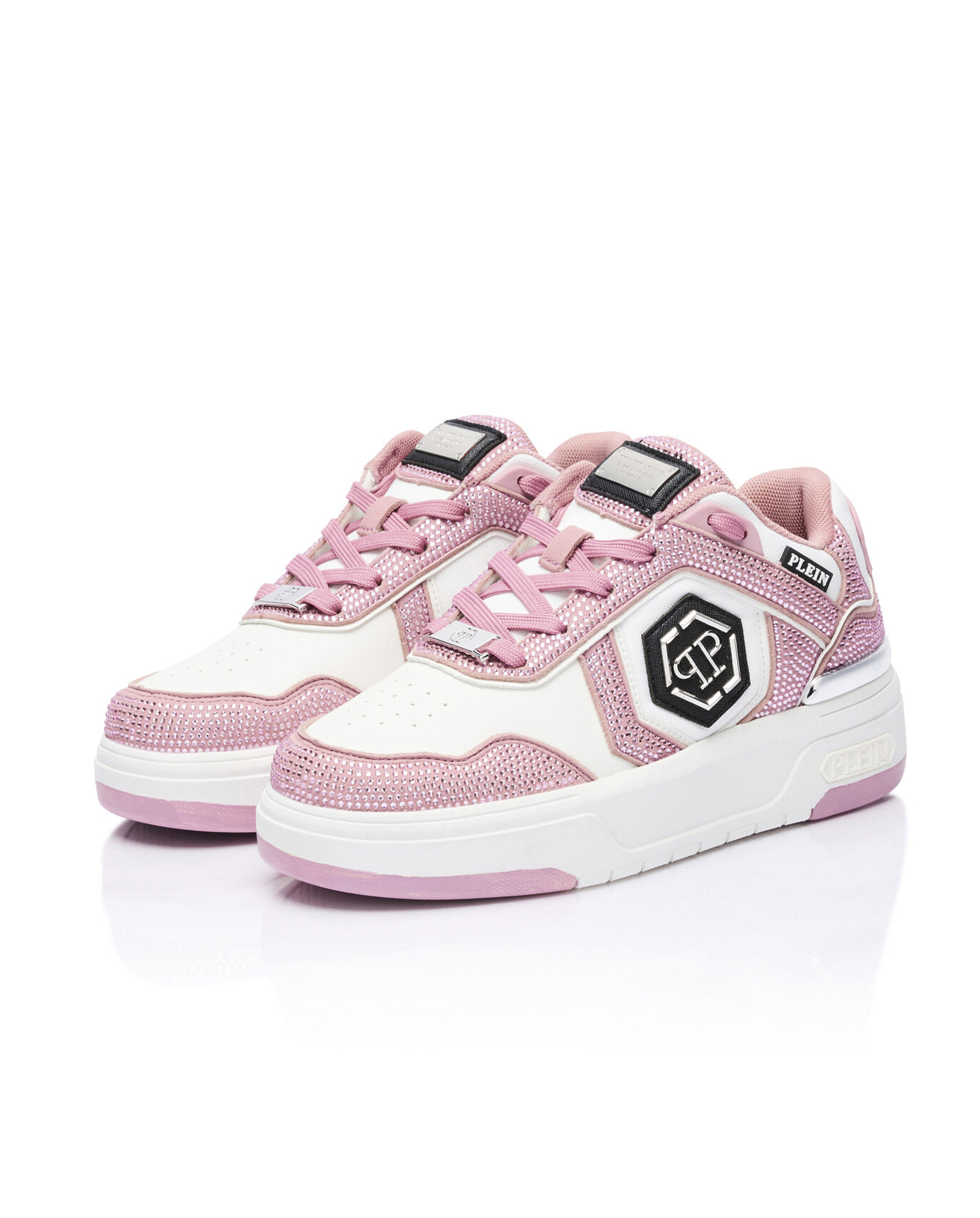 Różowe sneakersy z kryształkami SK8R Strass - Image #2