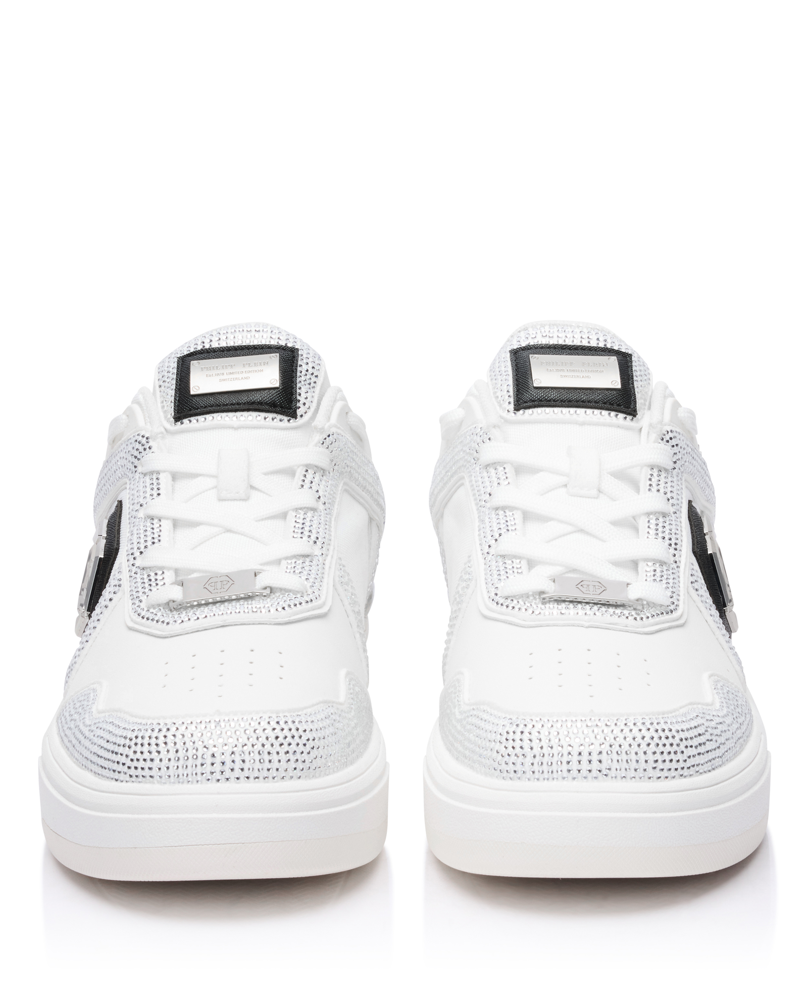 Białe sneakersy z kryształkami SK8R Strass - Image #3