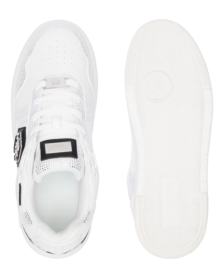Białe sneakersy z kryształkami SK8R Strass - Image #4