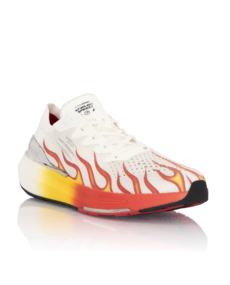 Białe sneakersy Atomic Speed Flame