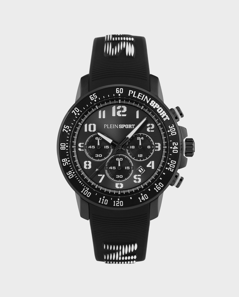 Czarny zegarek z białymi detalami Chronorace
