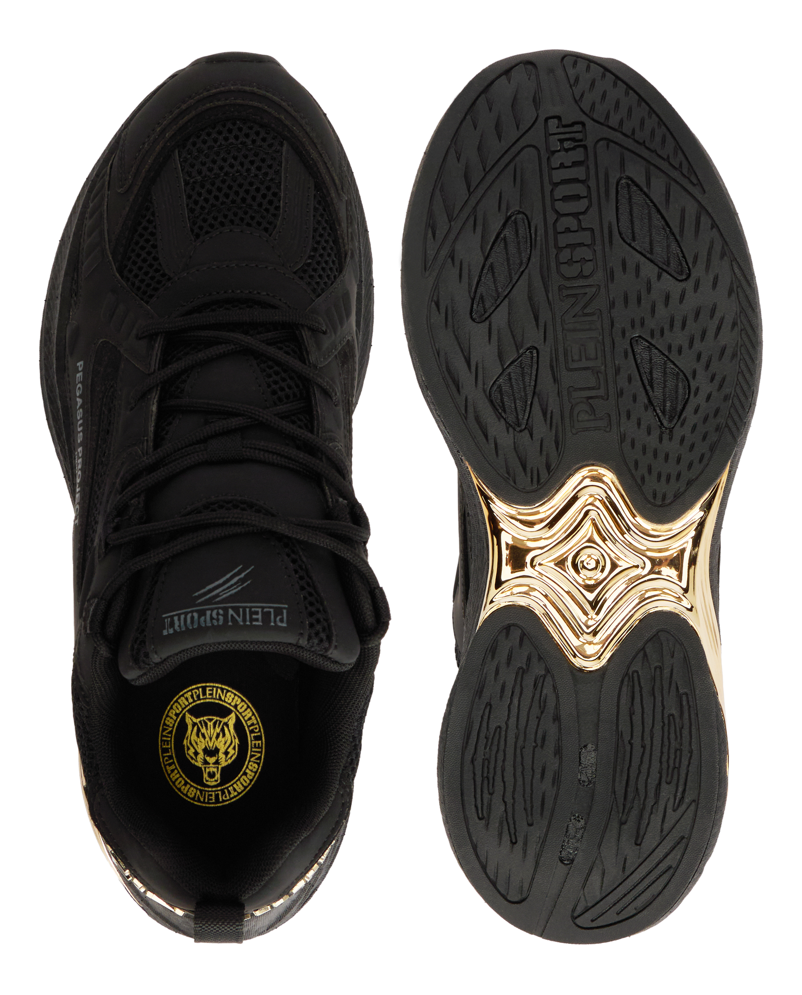 Czarne sneakersy ze złotymi detalami Pegasus Project - Image #6