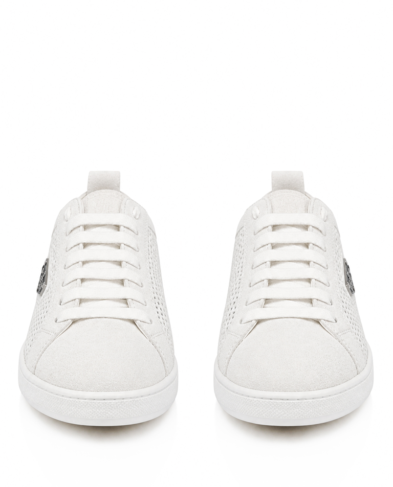 Białe sneakersy z zamszowymi detalami - Image #4