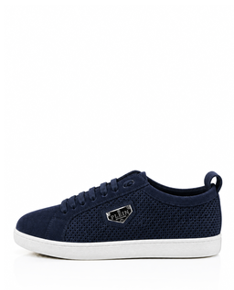 Granatowe sneakersy z zamszowymi detalami - Image #5