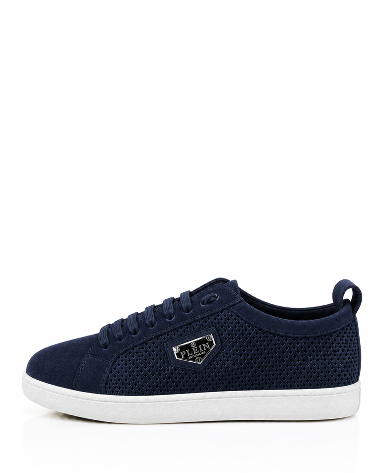 Granatowe sneakersy z zamszowymi detalami - Image #5