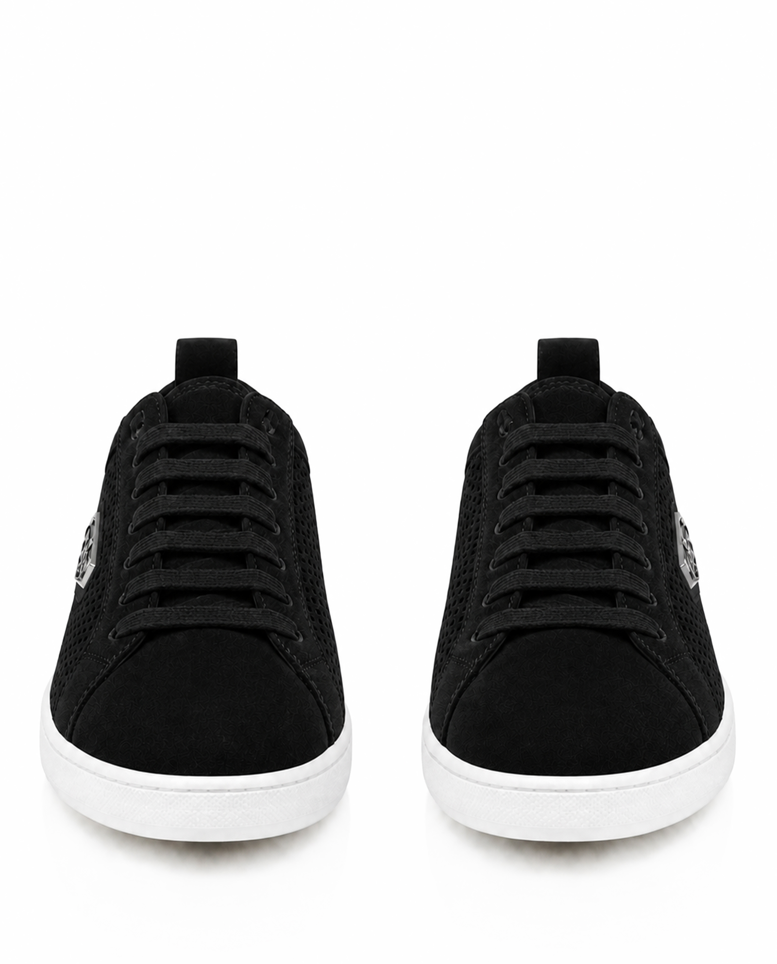 Czarne sneakersy z zamszowymi detalami - Image #4