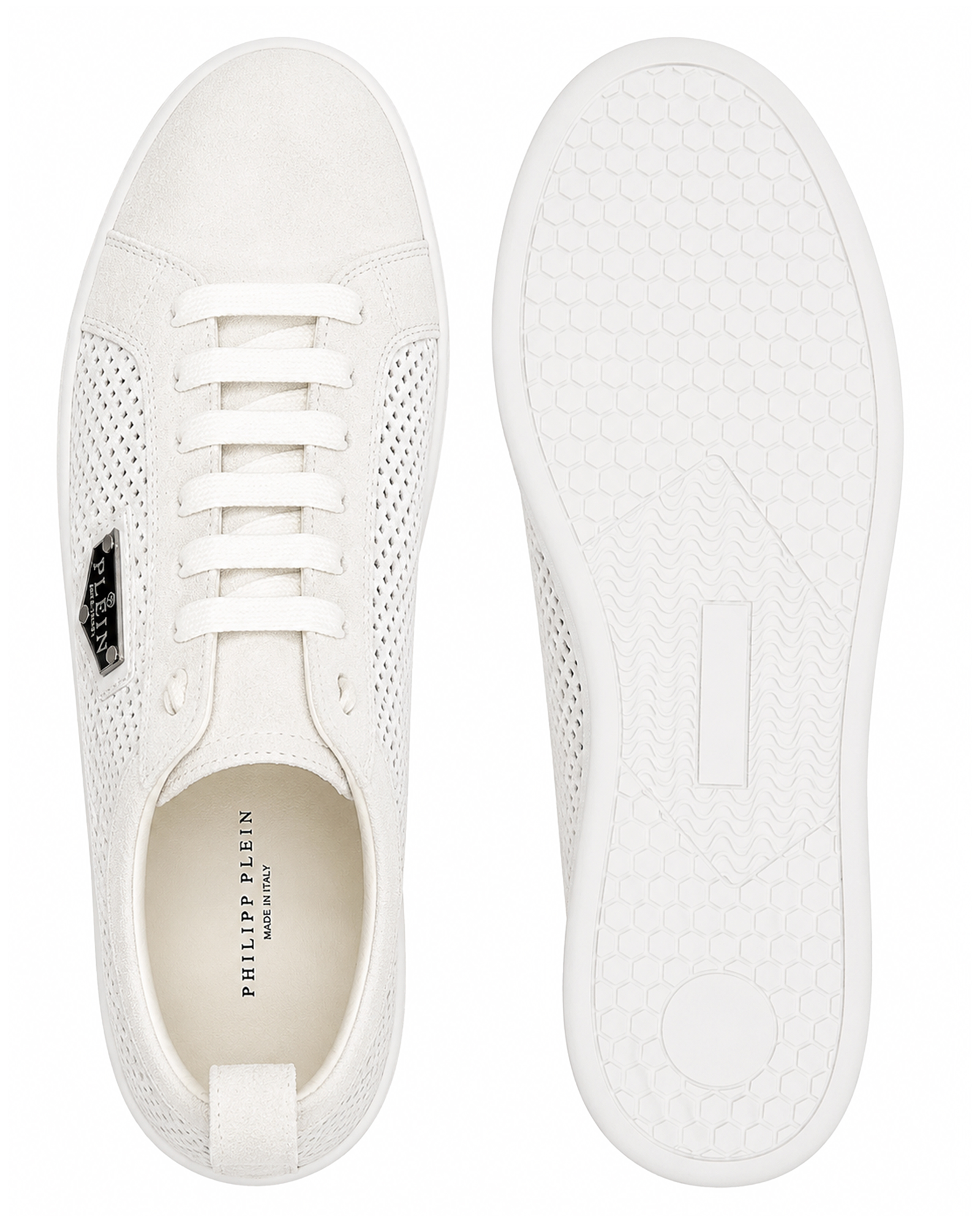 Białe sneakersy z zamszowymi detalami - Image #7
