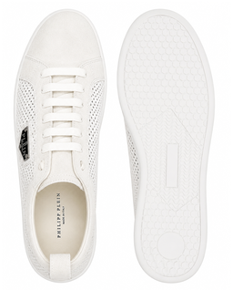 Białe sneakersy z zamszowymi detalami - Image #7