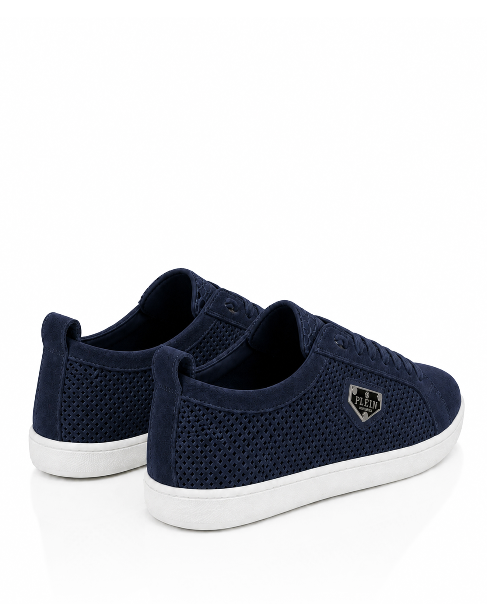 Granatowe sneakersy z zamszowymi detalami - Image #3