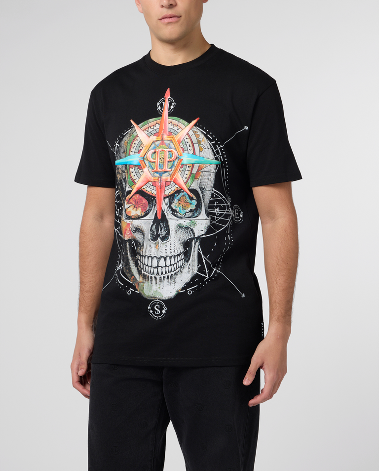 Czarny t-shirt Wind Rose Skull